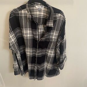 Old Navy Black and White Plaid Shirt
